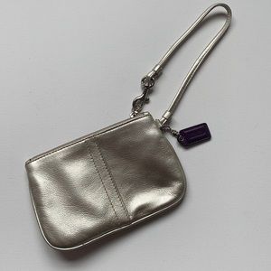 Silver coach wristlet